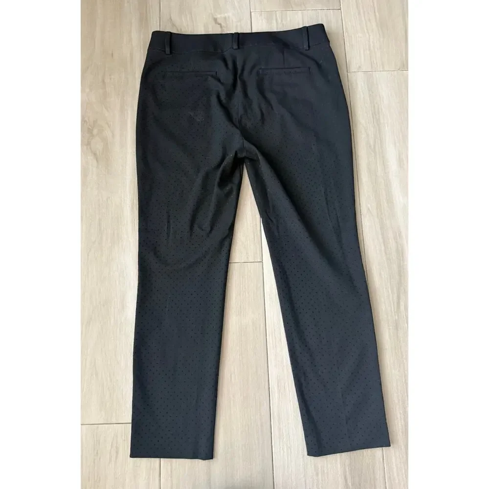 Loft Black Textured Polka Dot Ankle Pants Size 10 - Picture 8 of 10